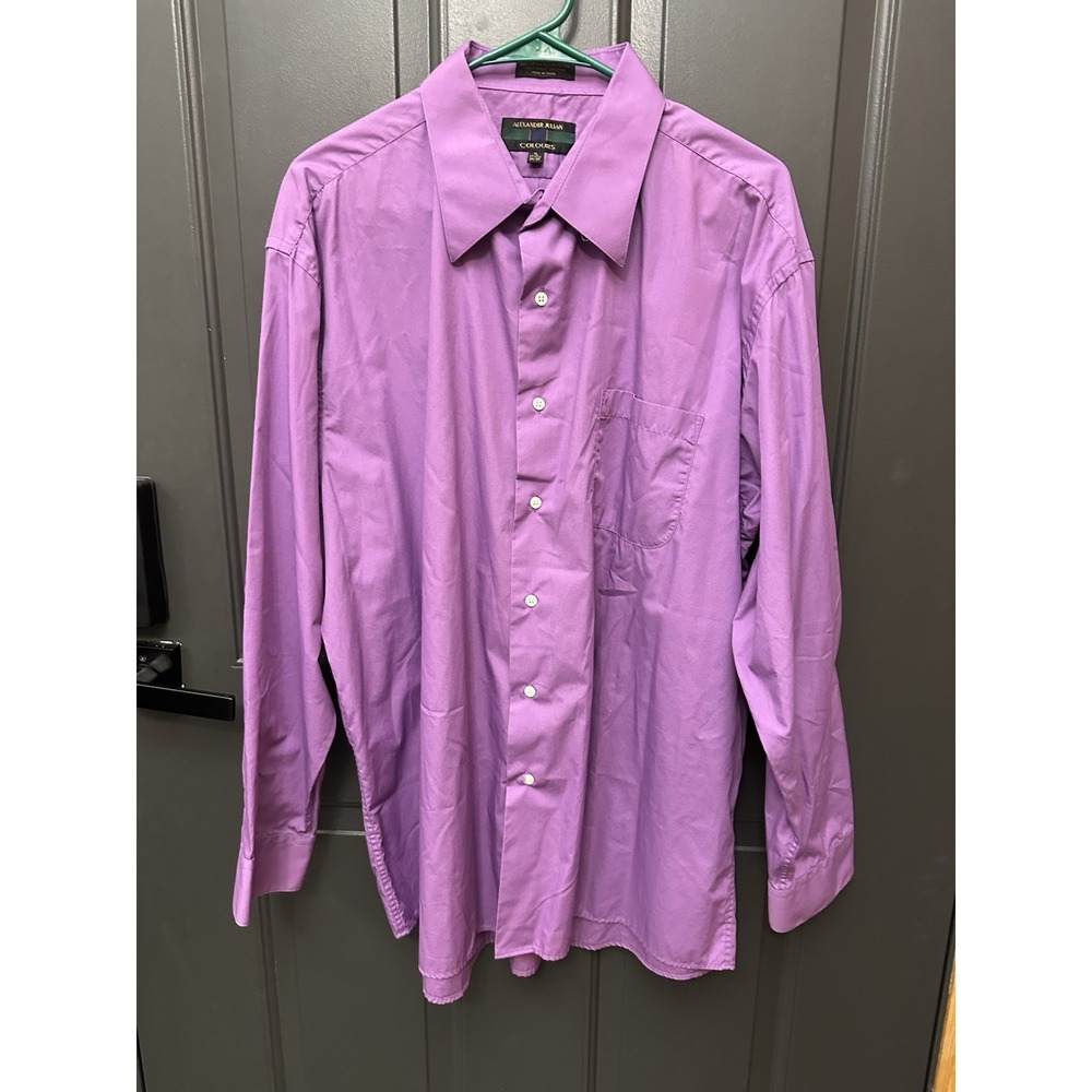 ALEXANDER‎ JULIAN Colours Dress Shirt Mens XL Purple Long Sleeve Button Up